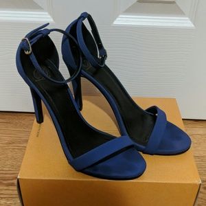Heart in D blue strappy stiletto heels